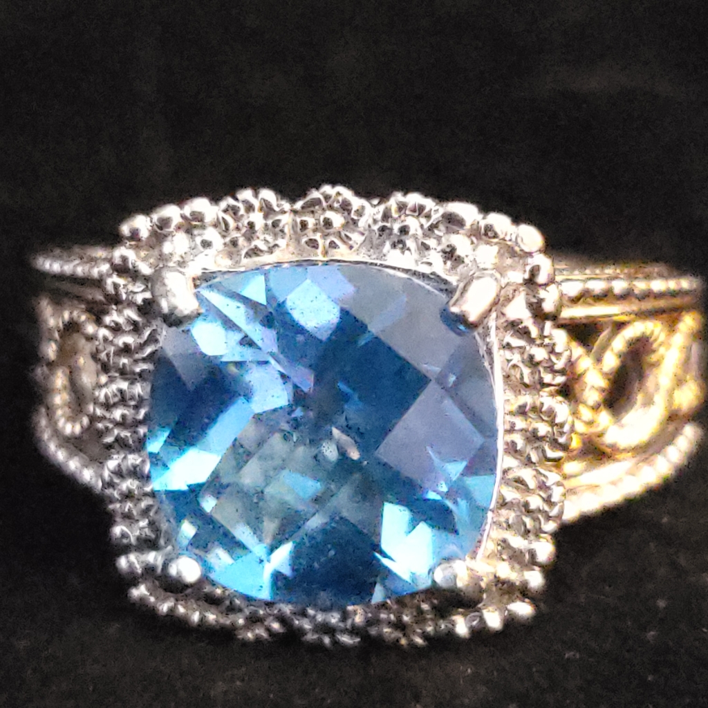 5 Carat Blue Topaz Statement Ring Oooh! Pretty!